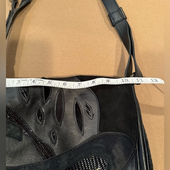 Etro Black Suede and Leather Shoulder Purse - Picture 14 of 16